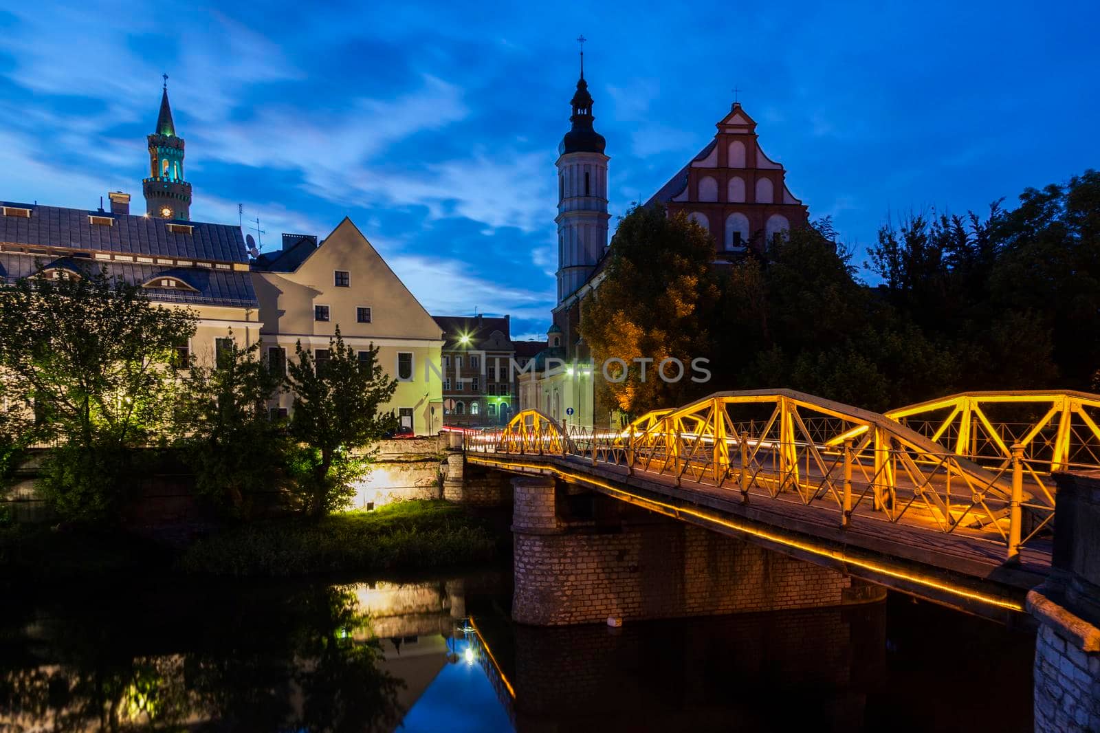 Old town of Opole across Oder River by benkrut