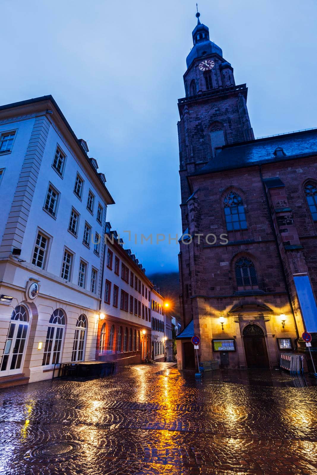 Church of the Holy Spirit on Marktplatz in Heidelberg. Heidelberg, Baden-Wurttemberg, Germany.