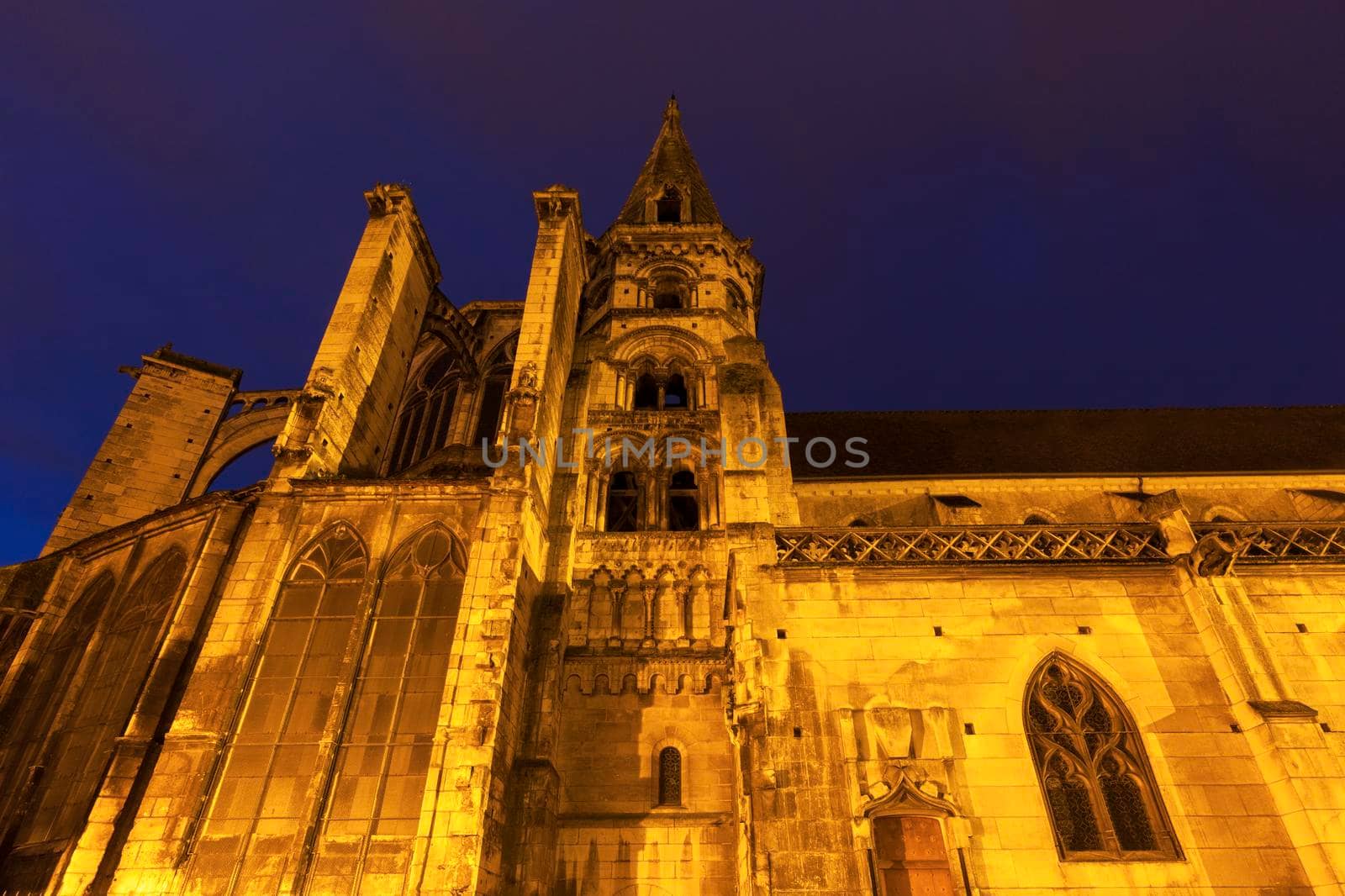 Church in old town of Auxerre. Auxerre, Burgundy, France