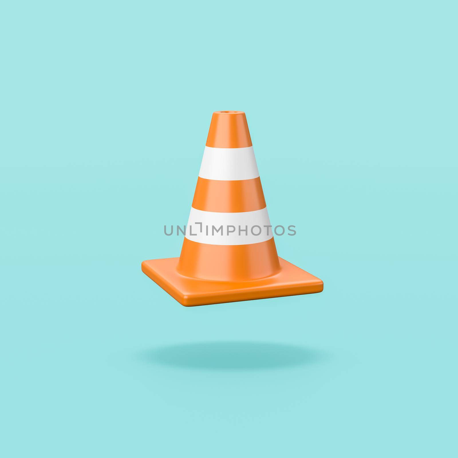 Traffic Cone on Blue Background by make