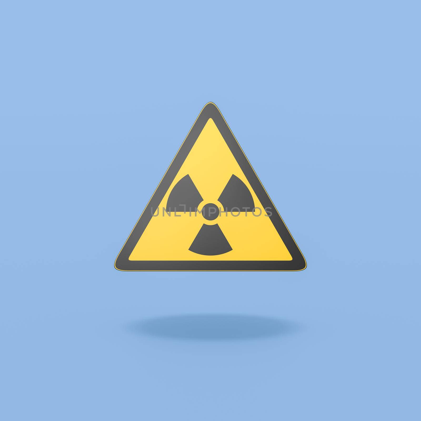 Radiation Hazard Symbol on Blue Background by make