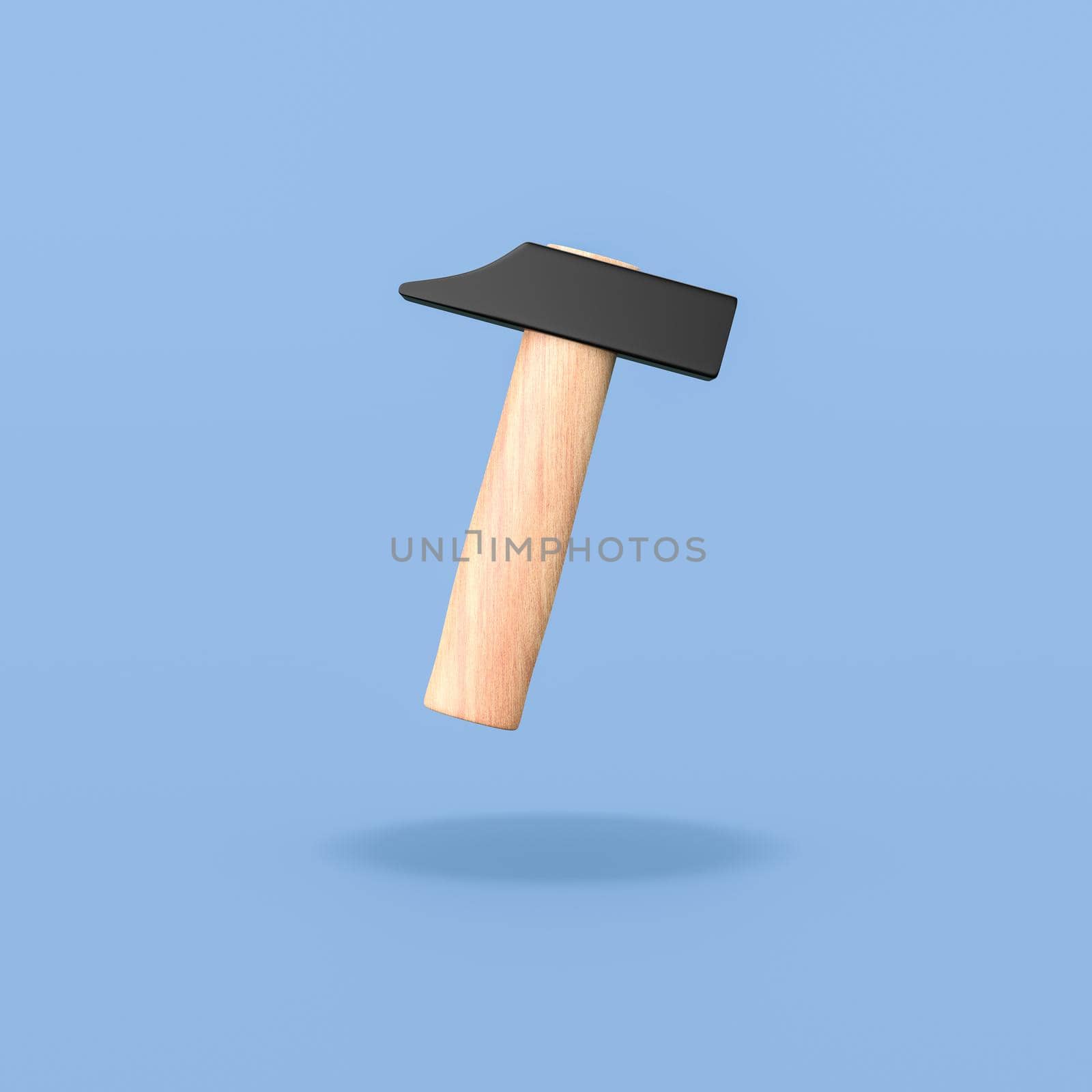 One Hammer on Blue Background by make