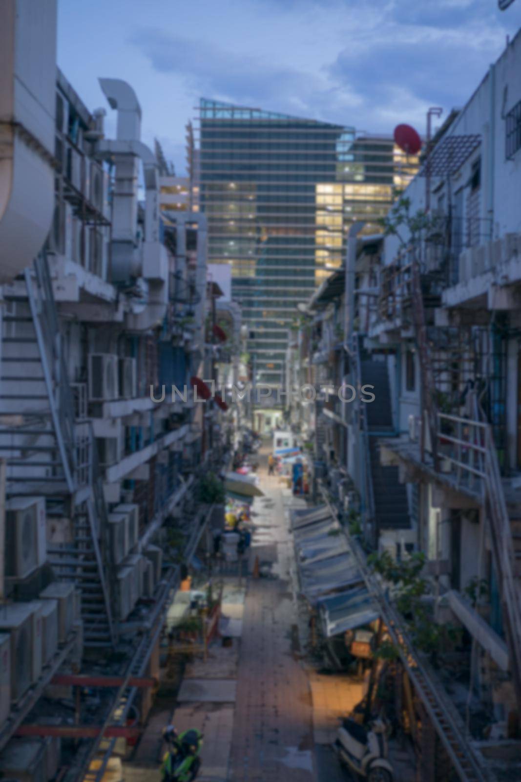 Blurred Dark Urban Alley at Night. by sirawit99