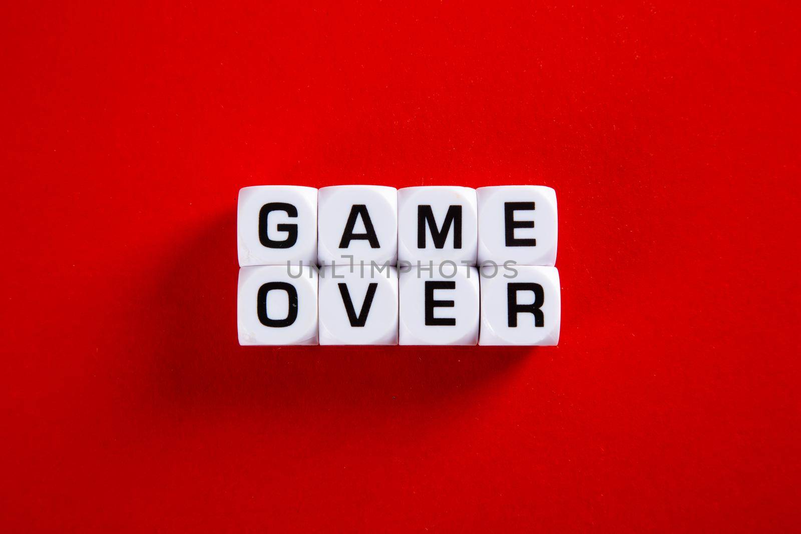 Game over word on red background
