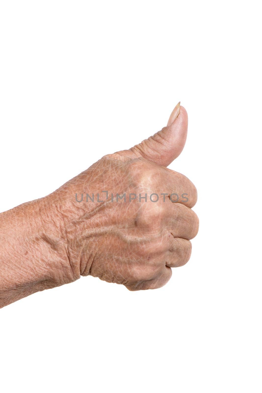 hand gesture over white background by norgal