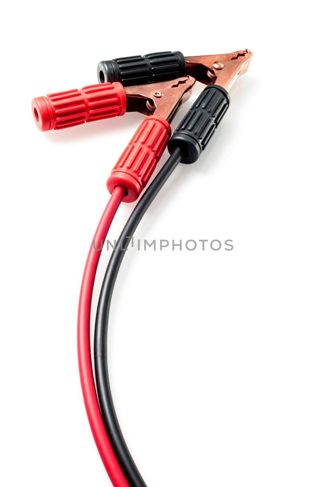 jumper cable for car battery isolated on white background
