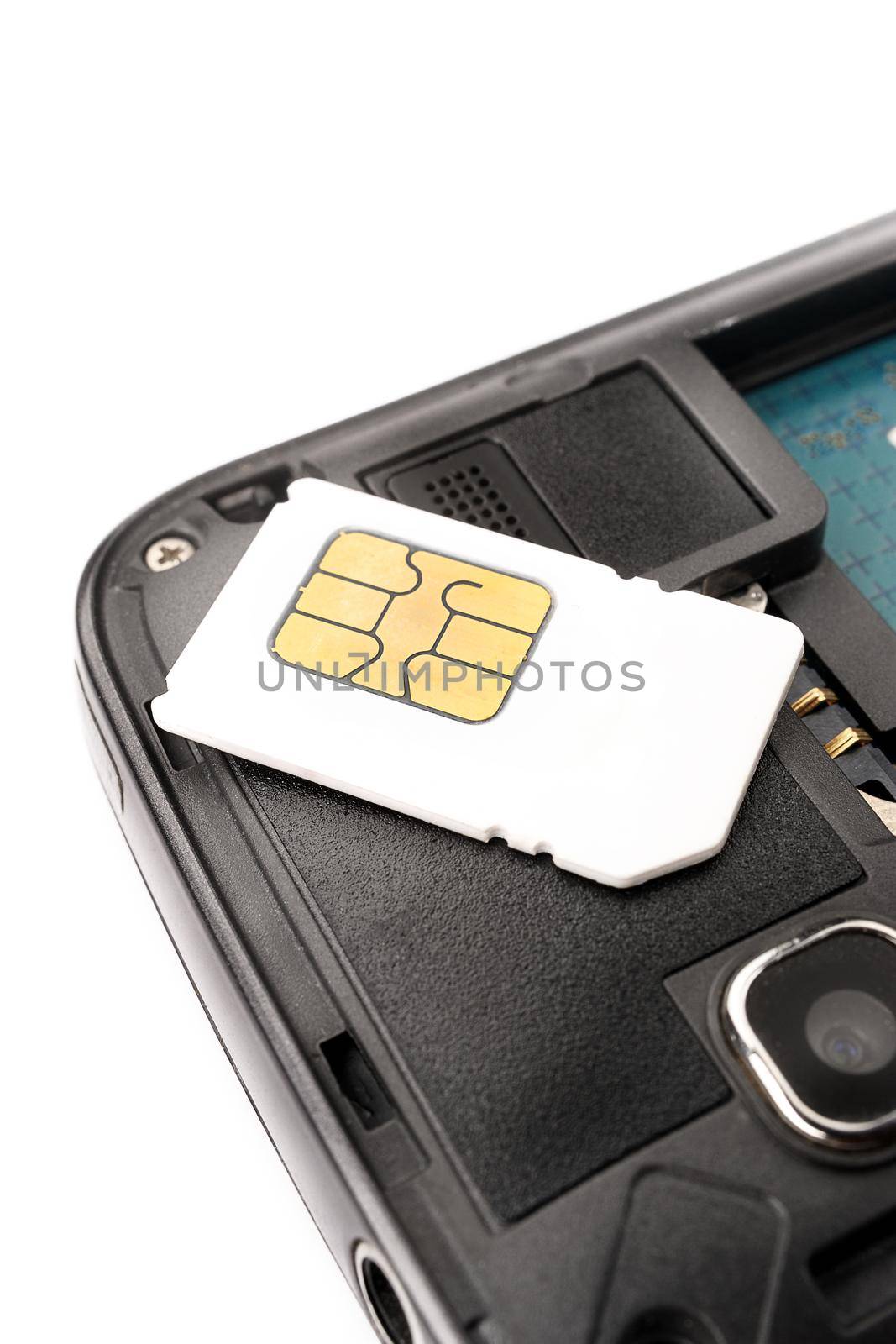 SIM card on the smart phone