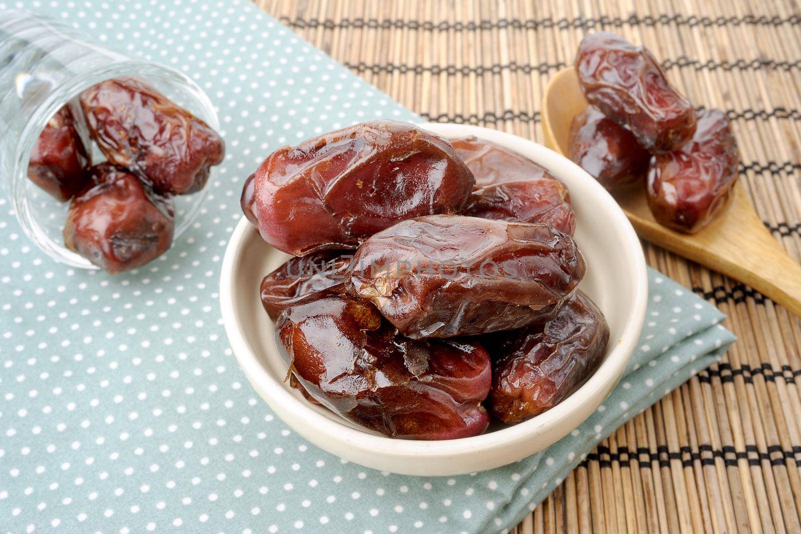 closeup sweet dried dates fruit