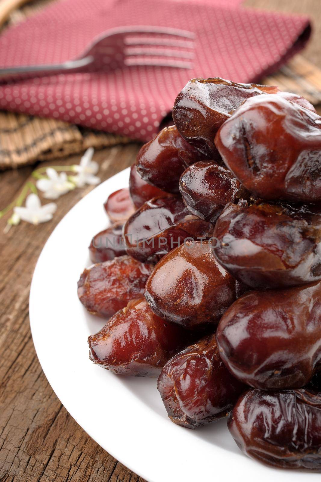 closeup sweet dried dates fruit