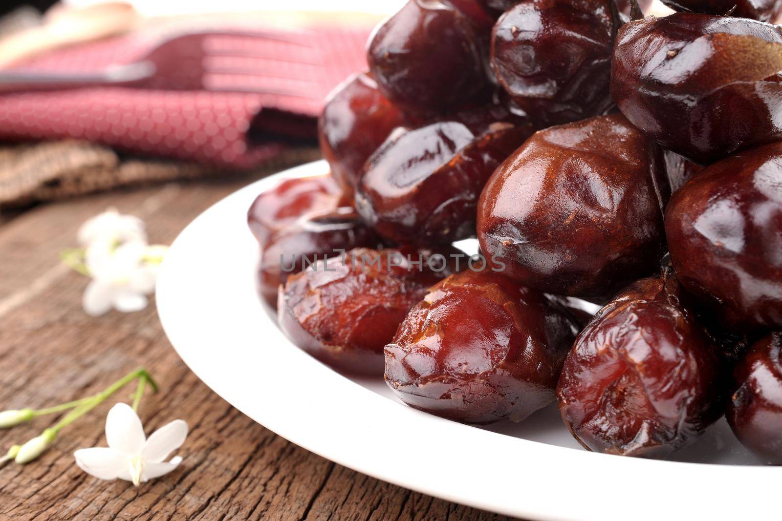 closeup sweet dried dates fruit