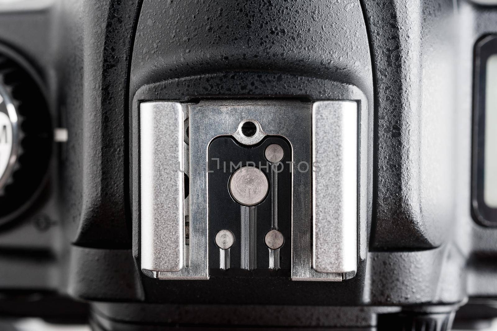 closeup details of professional digital camera