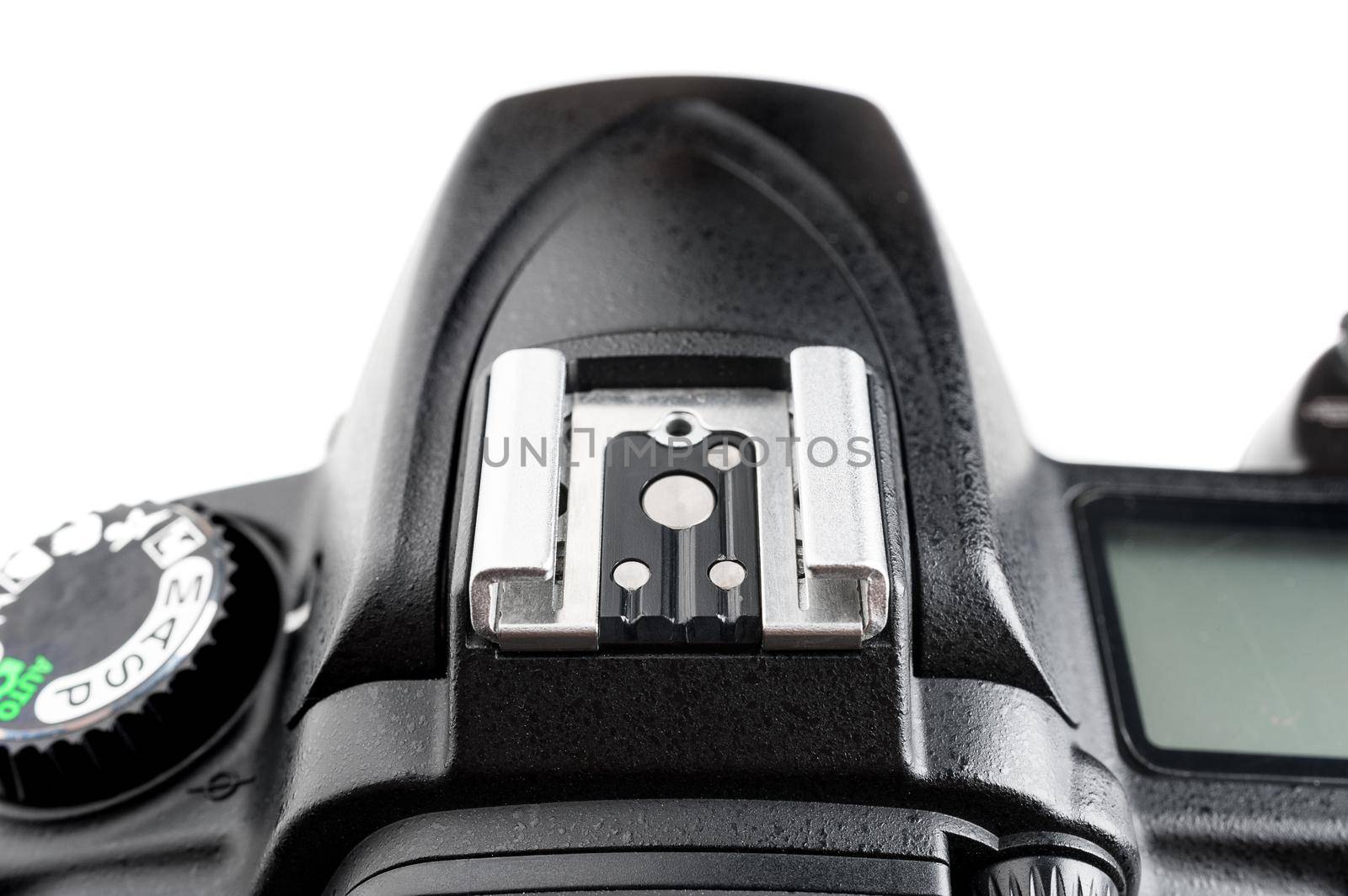 closeup details of professional digital camera