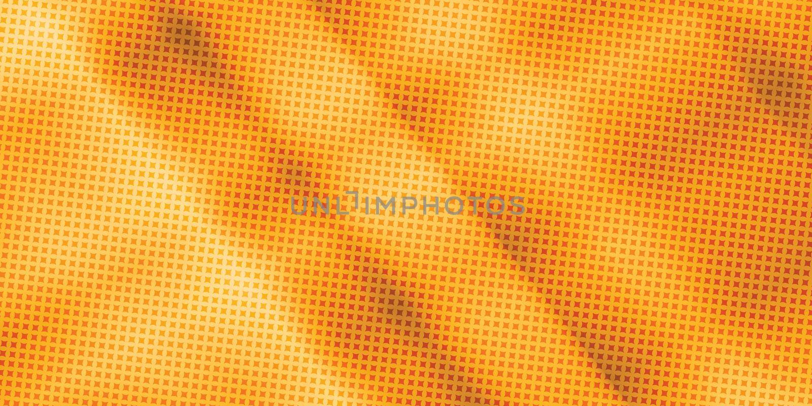 90-s style. Creative illustration in halftone style with orange gradient. Abstract colorful geometric background. Pattern for wallpaper, web page, textures.