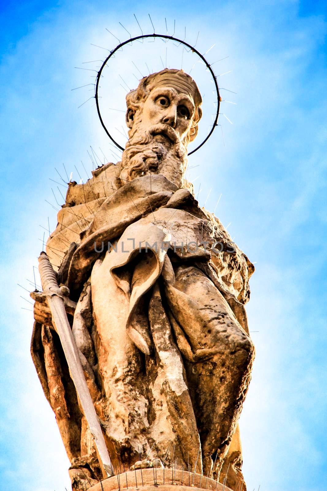 Sculpture of the main facade of the Cathedral of Murcia.