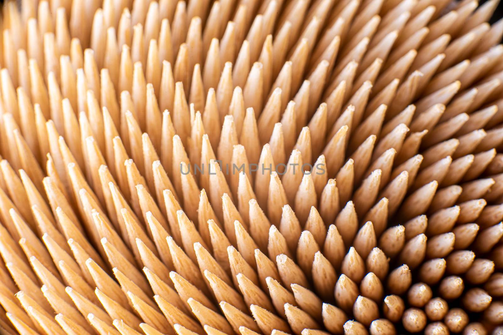 Toothpick sticks from top view macro shot. High quality photo