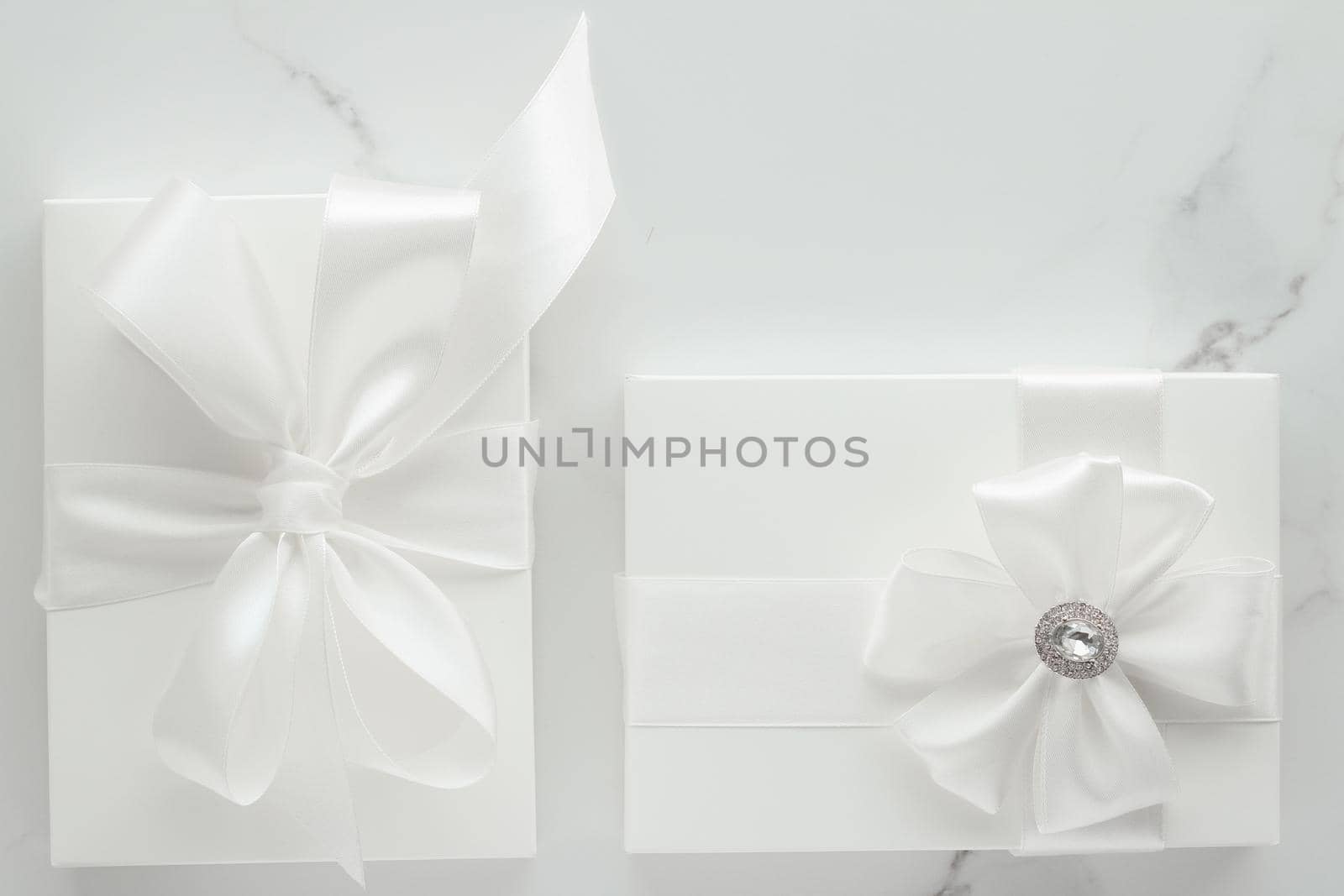 Romantic celebration, lifestyle and holiday present concept - Luxury wedding gifts on marble