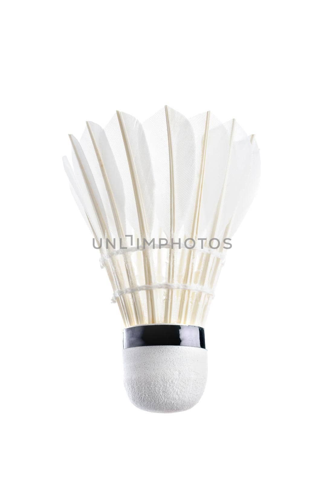 closeup shuttlecock isolated on white background