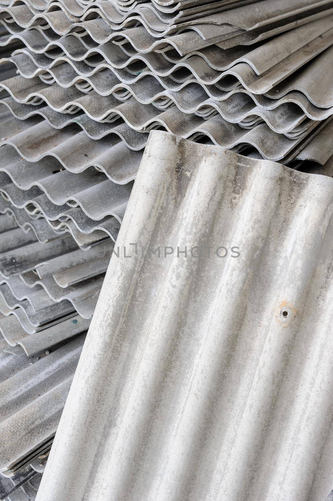 closeup stack of gray roof tiles, Construction industry concept
