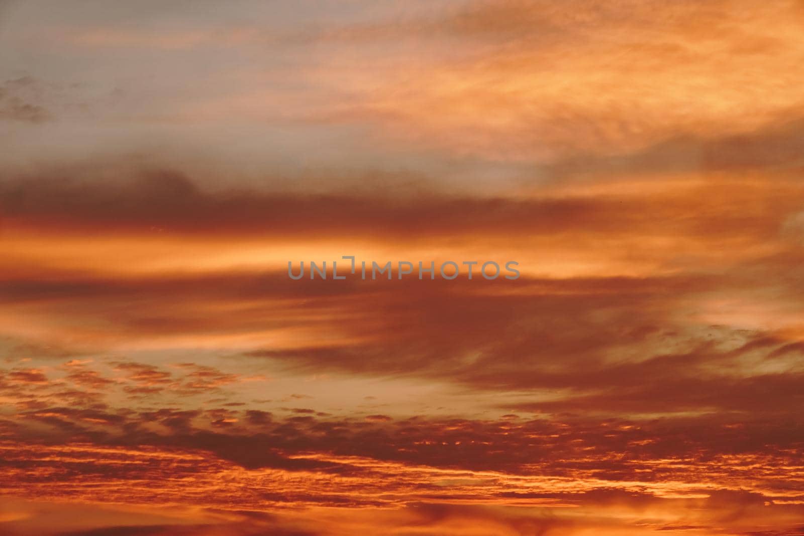 Copy space summer twilight sky and cloud with light flare from sun abstract background.