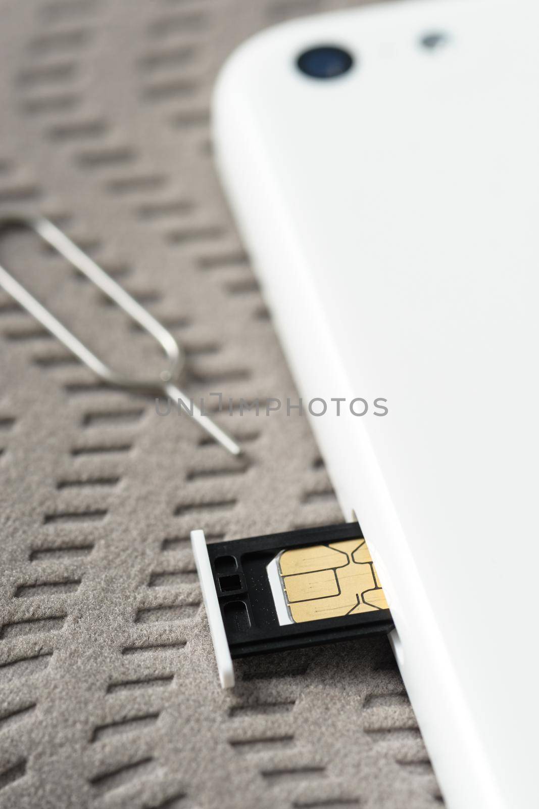 closeup Nano SIM card ready to insert to smart phone