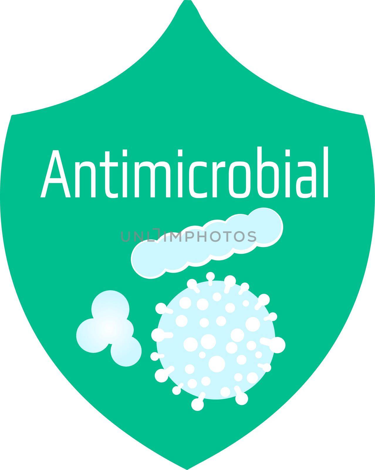 Antimicrobial shield sign Antimicrobial shield vector illustration on a white background isolated