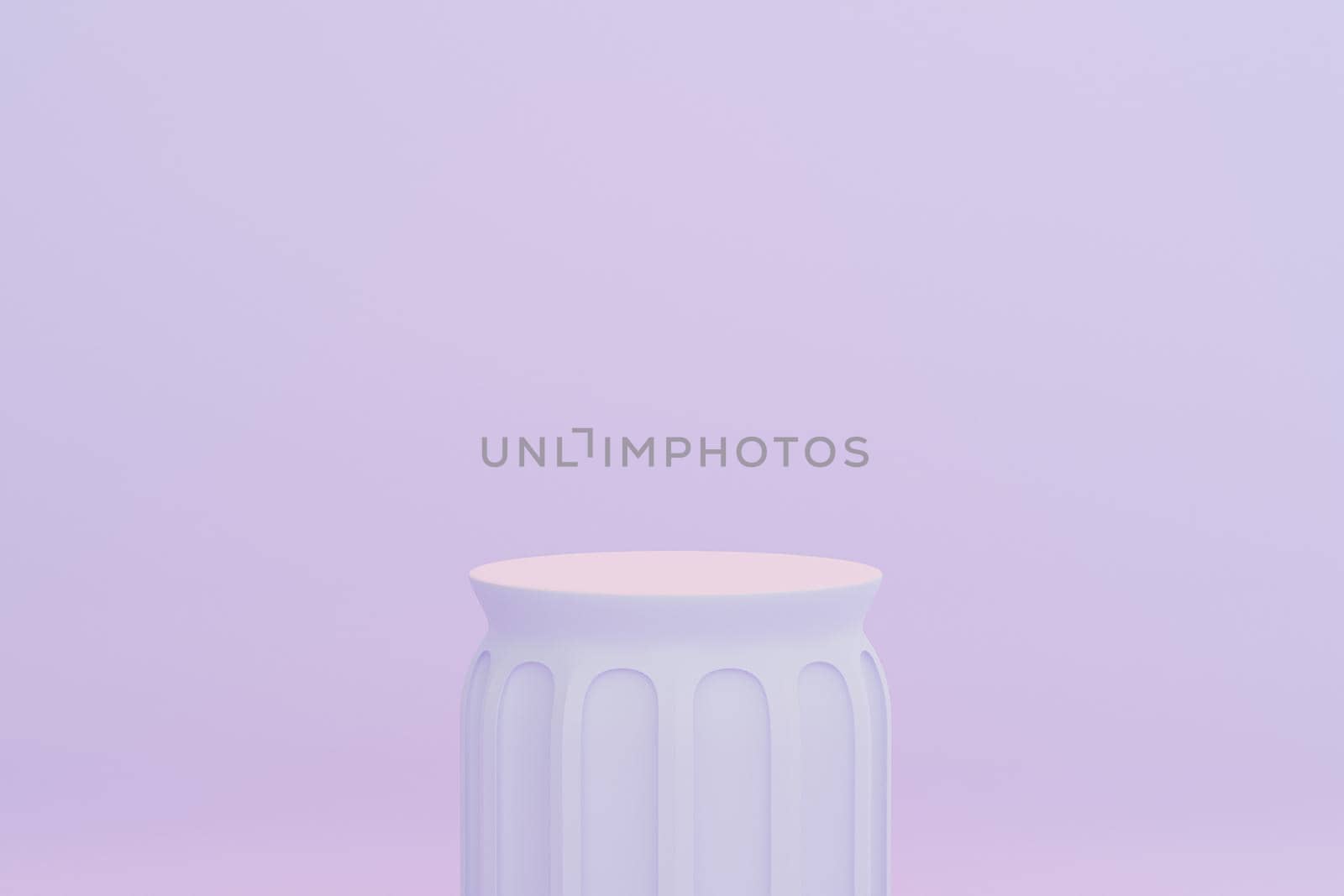 Cylinder pillar podium or pedestals for products or advertising on pastel blue background, minimal 3d illustration render