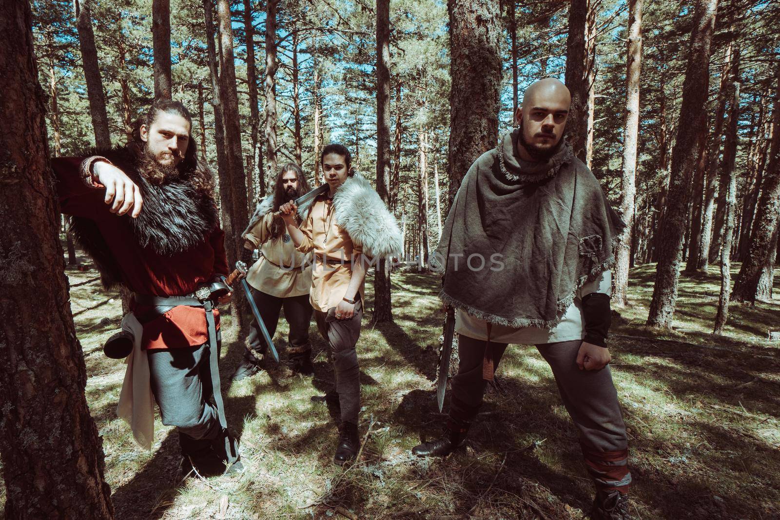 Groups of Vikings in search of new lands and treasure by xavier_photo