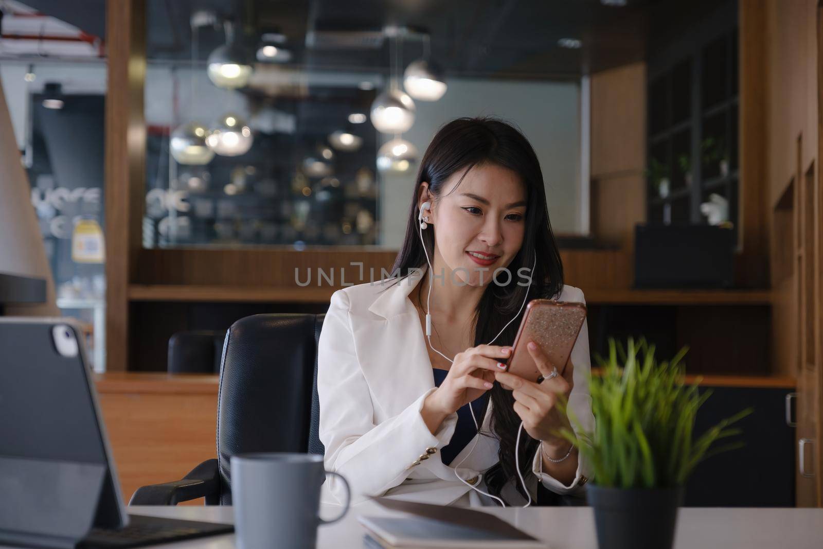 A businesswoman completes KYC using an online banking program in order to open a digital savings account. The definition of cyber security. by itchaznong