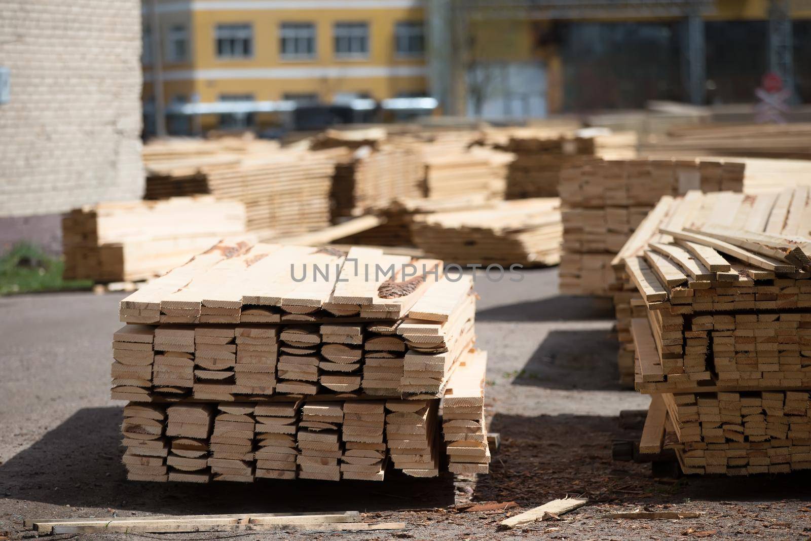 Woodworking industry.Wooden warehouse