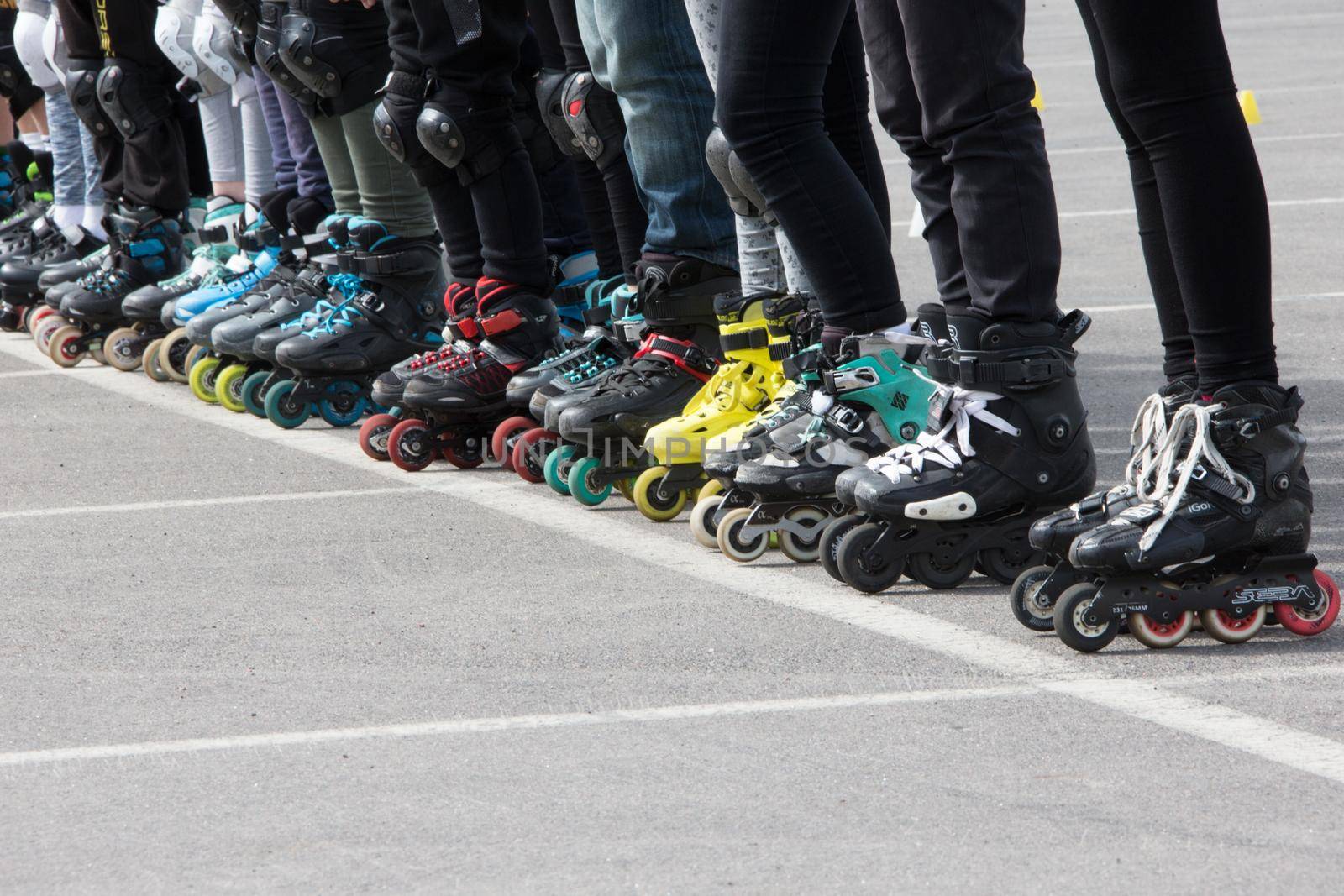 Legs in roller skates