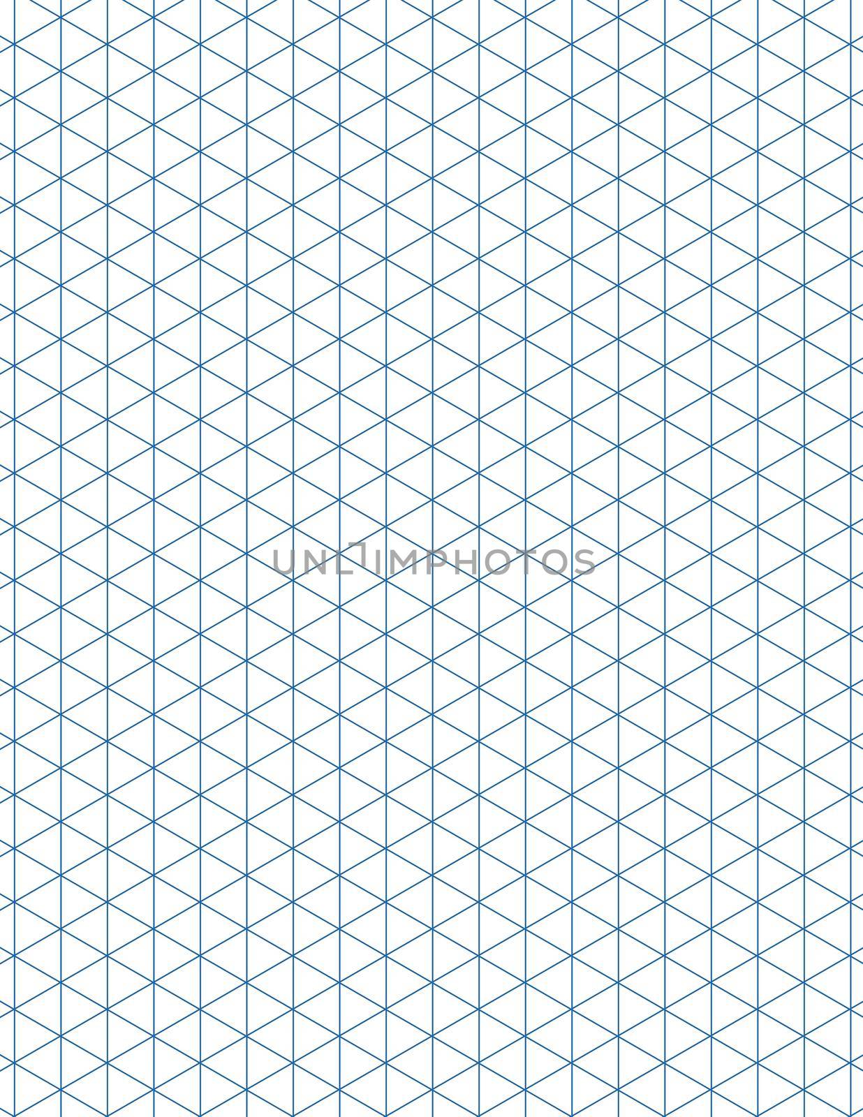 Graph paper. Printable isometric color grid paper with color lines. Geometric background for school, textures, notebook, diary, notes, print, books. Realistic lined paper blank size Letter.
