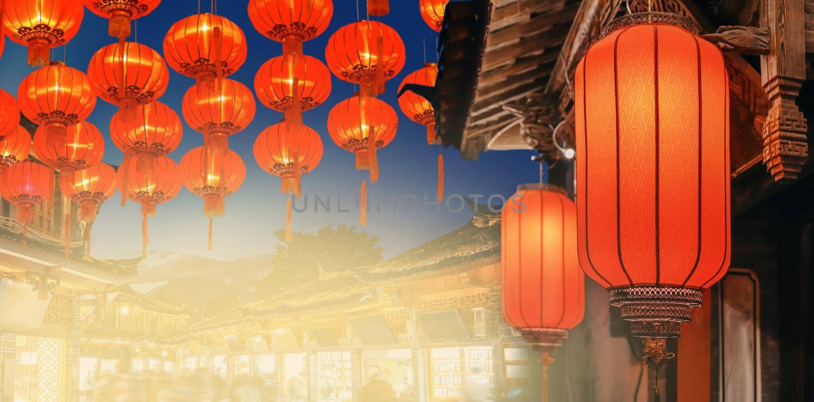 Chinese new year lanterns in chinatown.