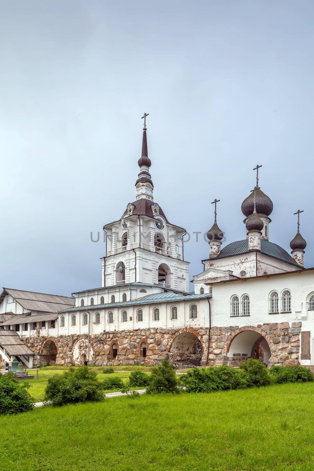 monastery located on the Solovetsky Islands in the White Sea, Russia. View of the main courtyard