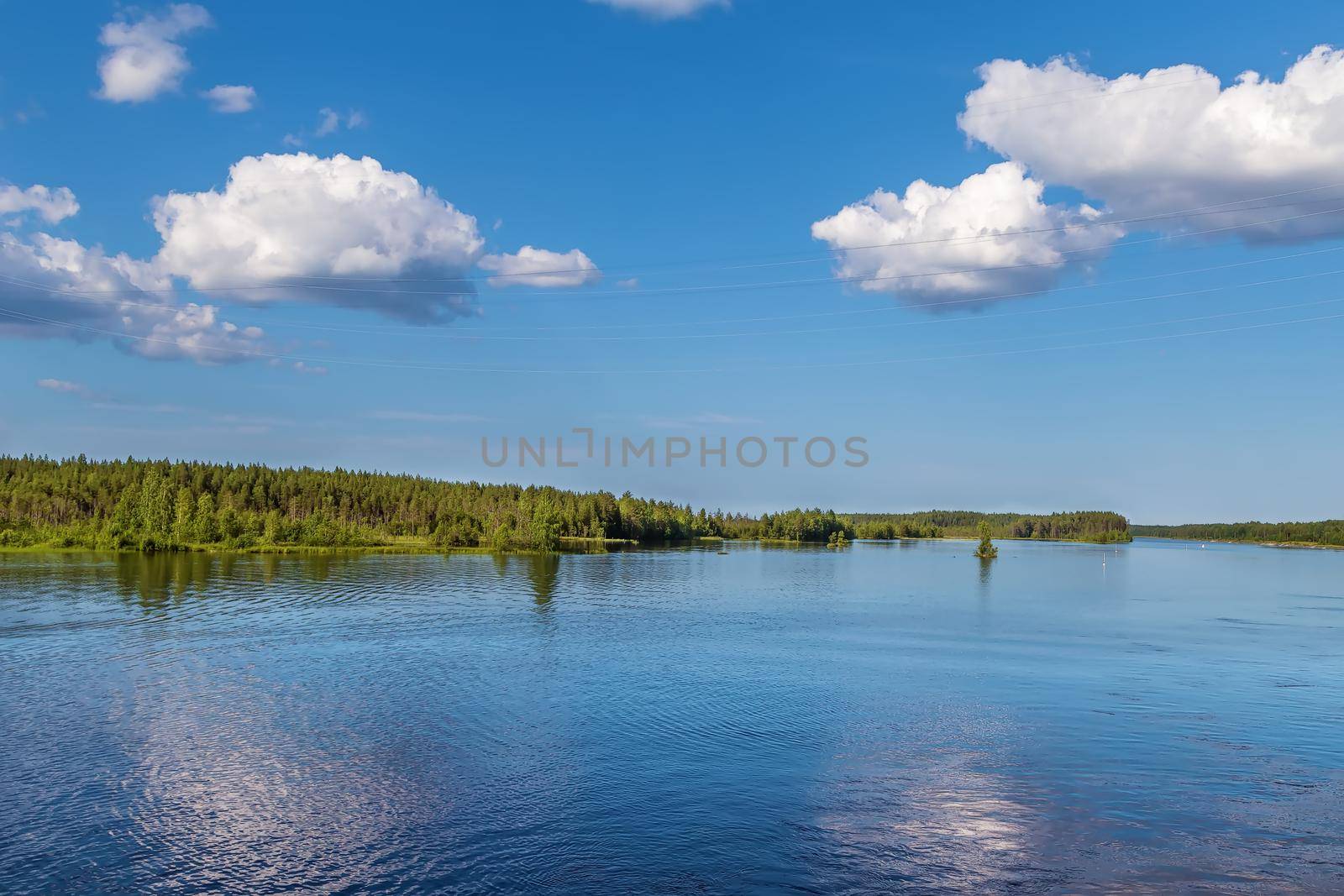 Landscape on the river Vyg (part of the White Sea-Baltic Canal), Russia