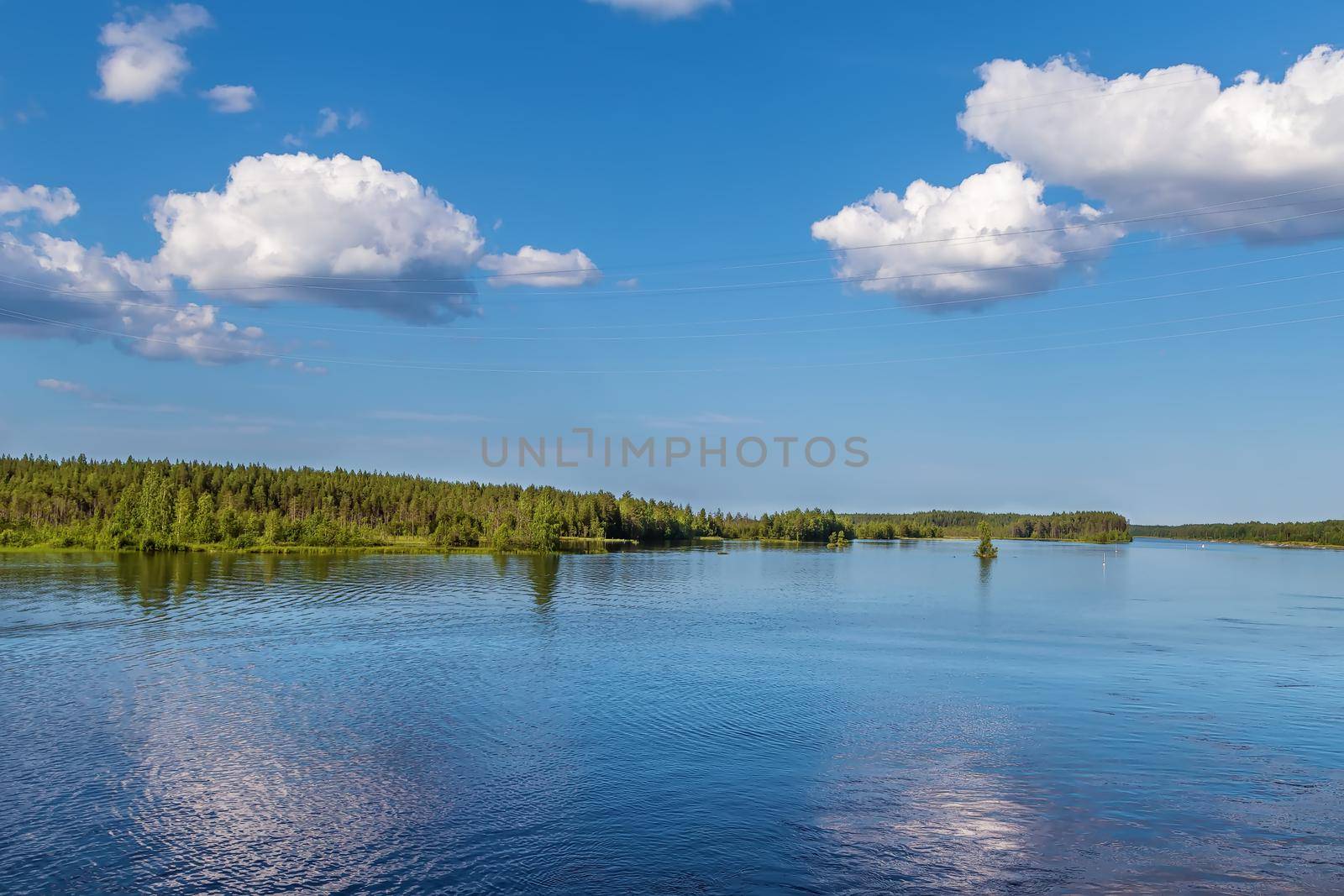 Landscape on the river Vyg, Russia by borisb17