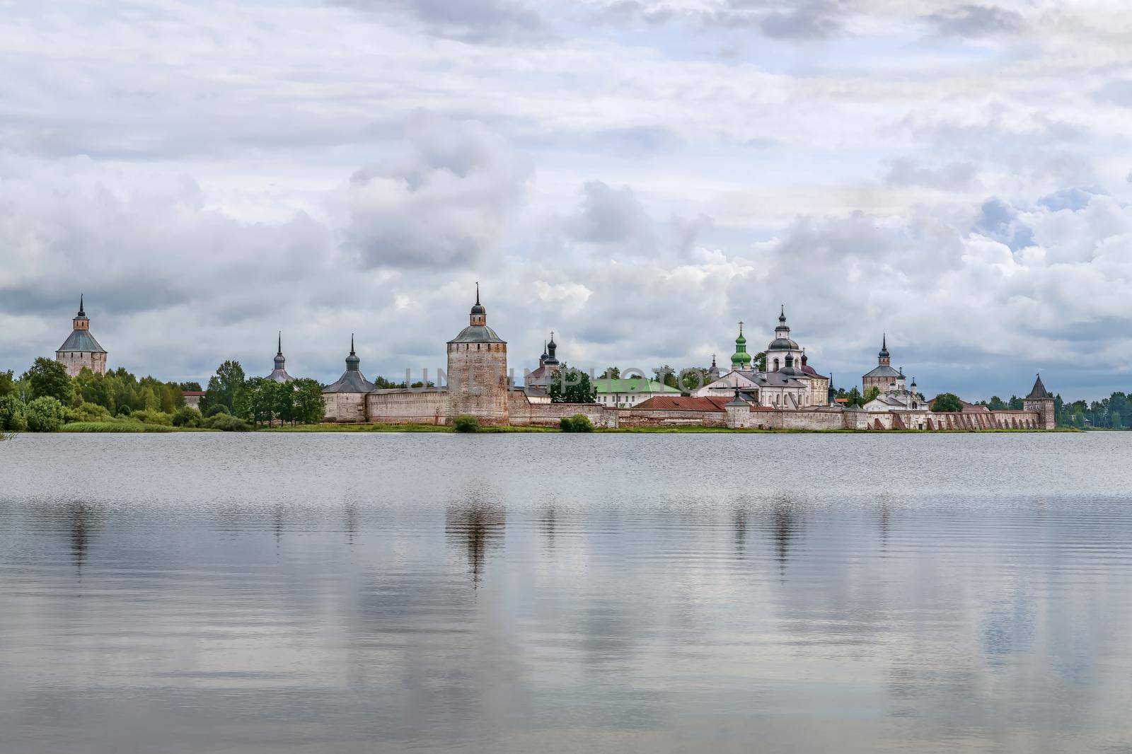 View of Kirillo-Belozersky Monastery from  Lake Siverskoye, Russia