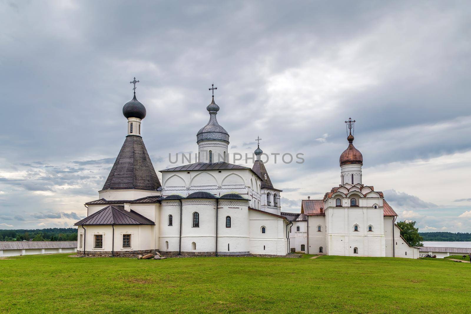 Complex of churches in Ferapontov Monastery, Russia. View from apsi