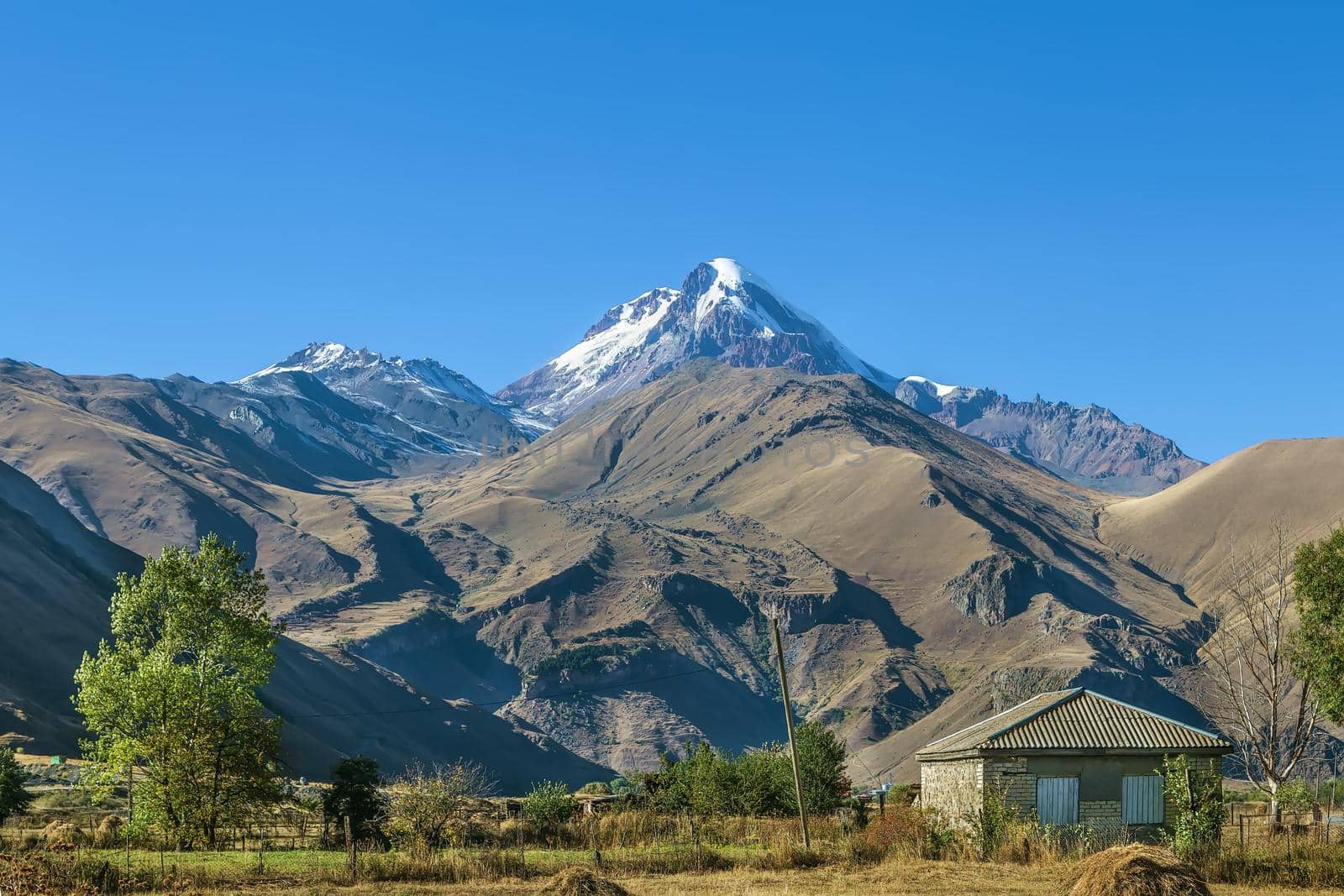 Landscape with Mount Kazbek from Village Sno, Georgia