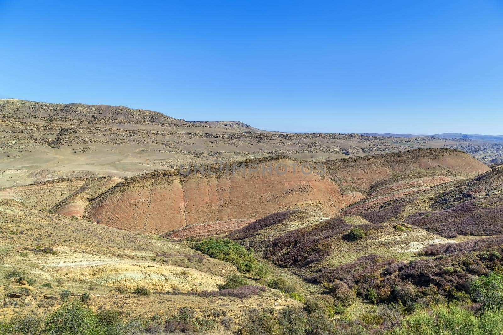 Landscape in the desert of Gareja near the border with Azerbaijan, Georgia