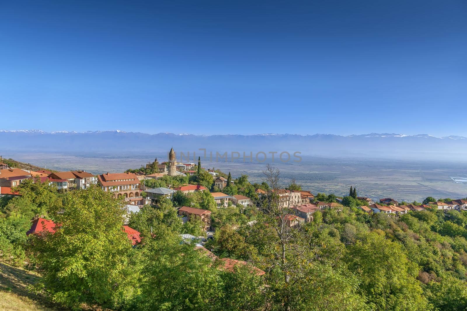 View of Signagi town center in Kakheti, Georgia