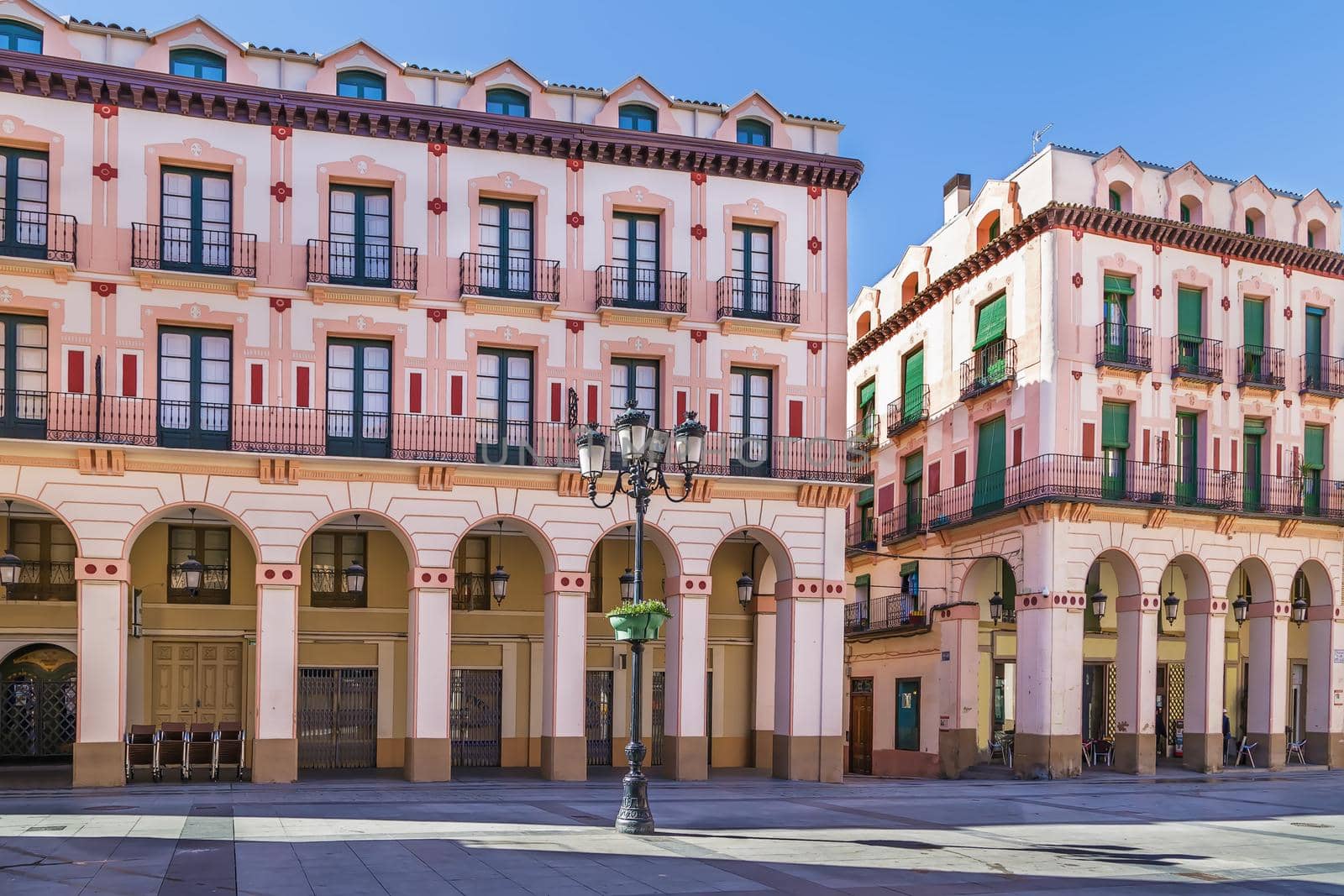 Luis Lopez Allue Square in Huesca city center, Aragon, Spain