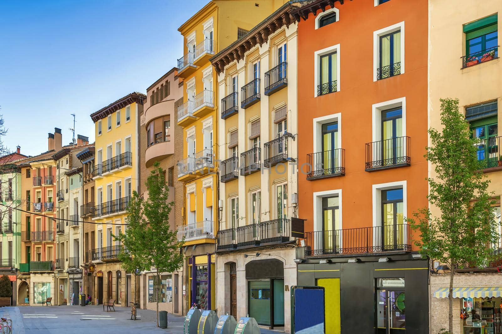 Street in historical center in Huesca, Spain