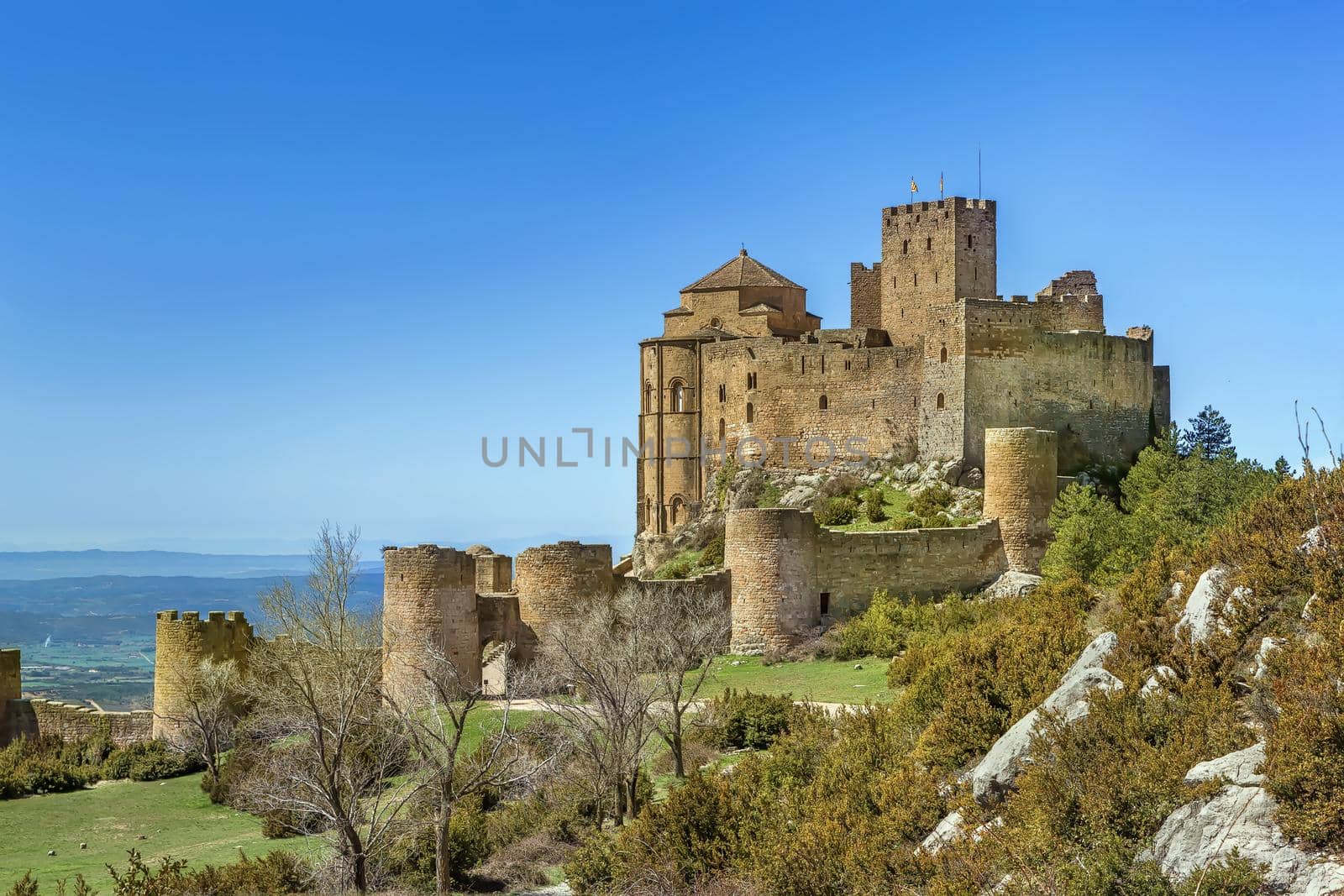 Castle of Loarre is a Romanesque Castle and Abbey located in the Aragon autonomous region of Spain. It is one of the oldest castles in Spain