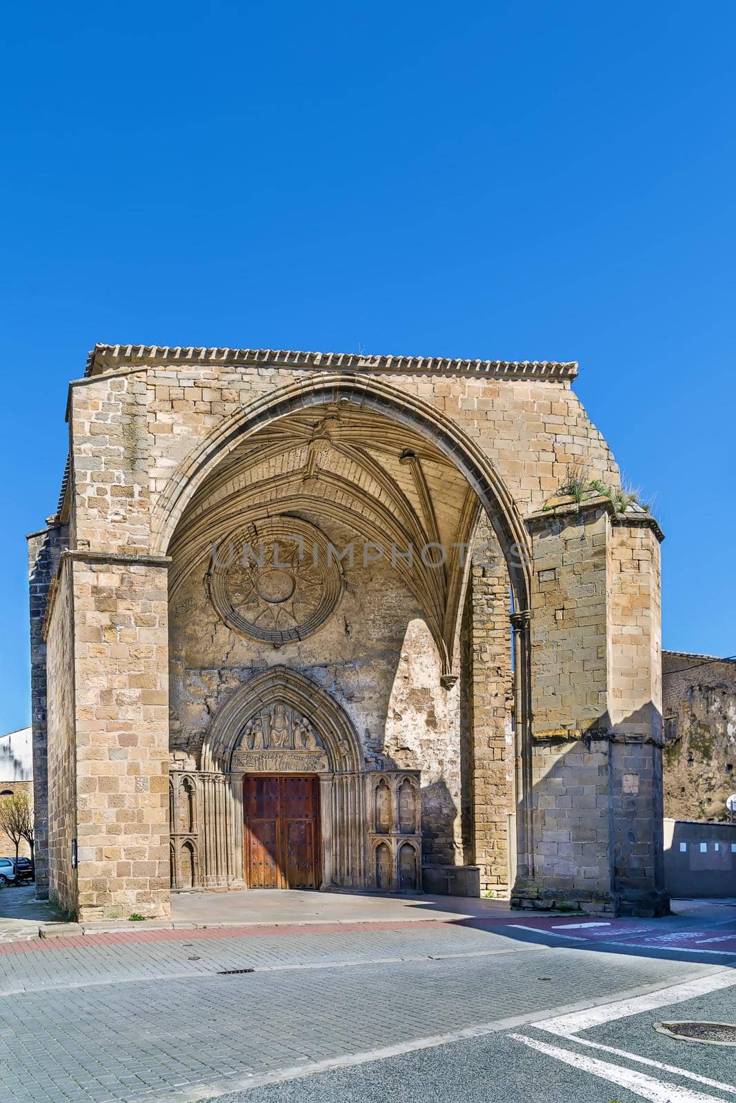 Church of San Salvador was built at the end of the 13th century in Gothic style, Sanguesa, Spain