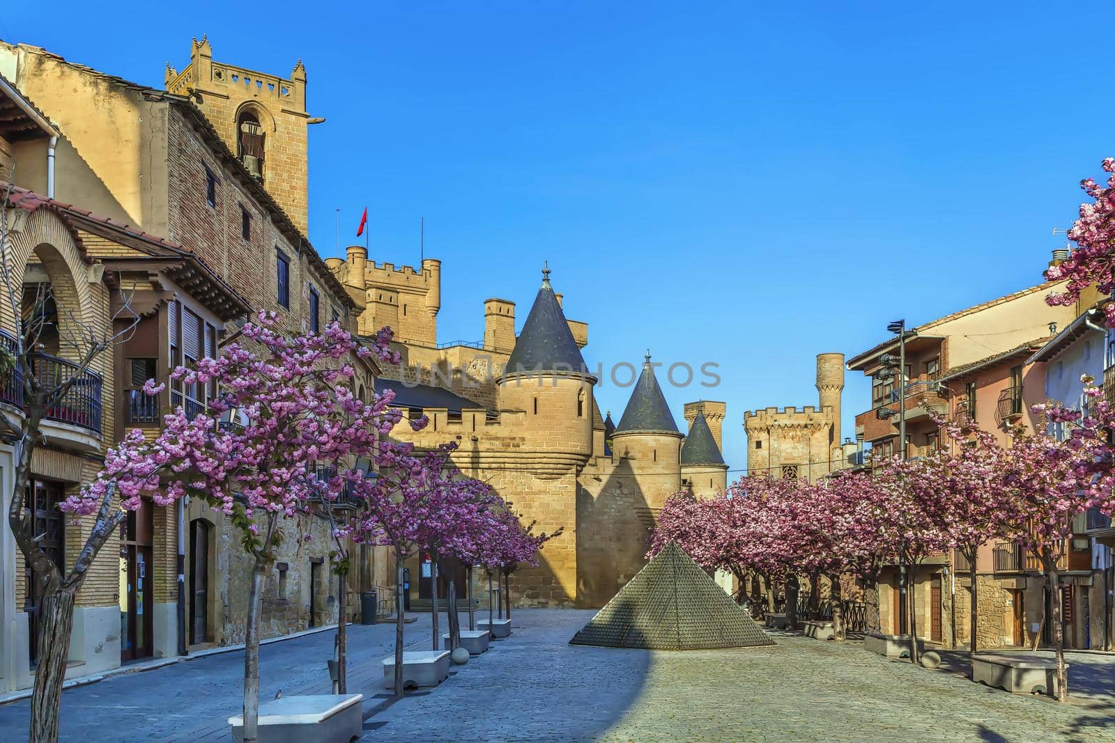 Street in Olite historical center; Navarre; Spain