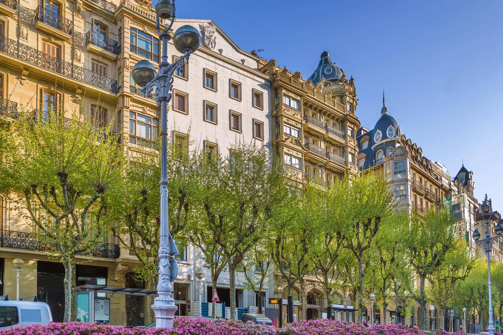 Street in San Sebastian city center, Spain