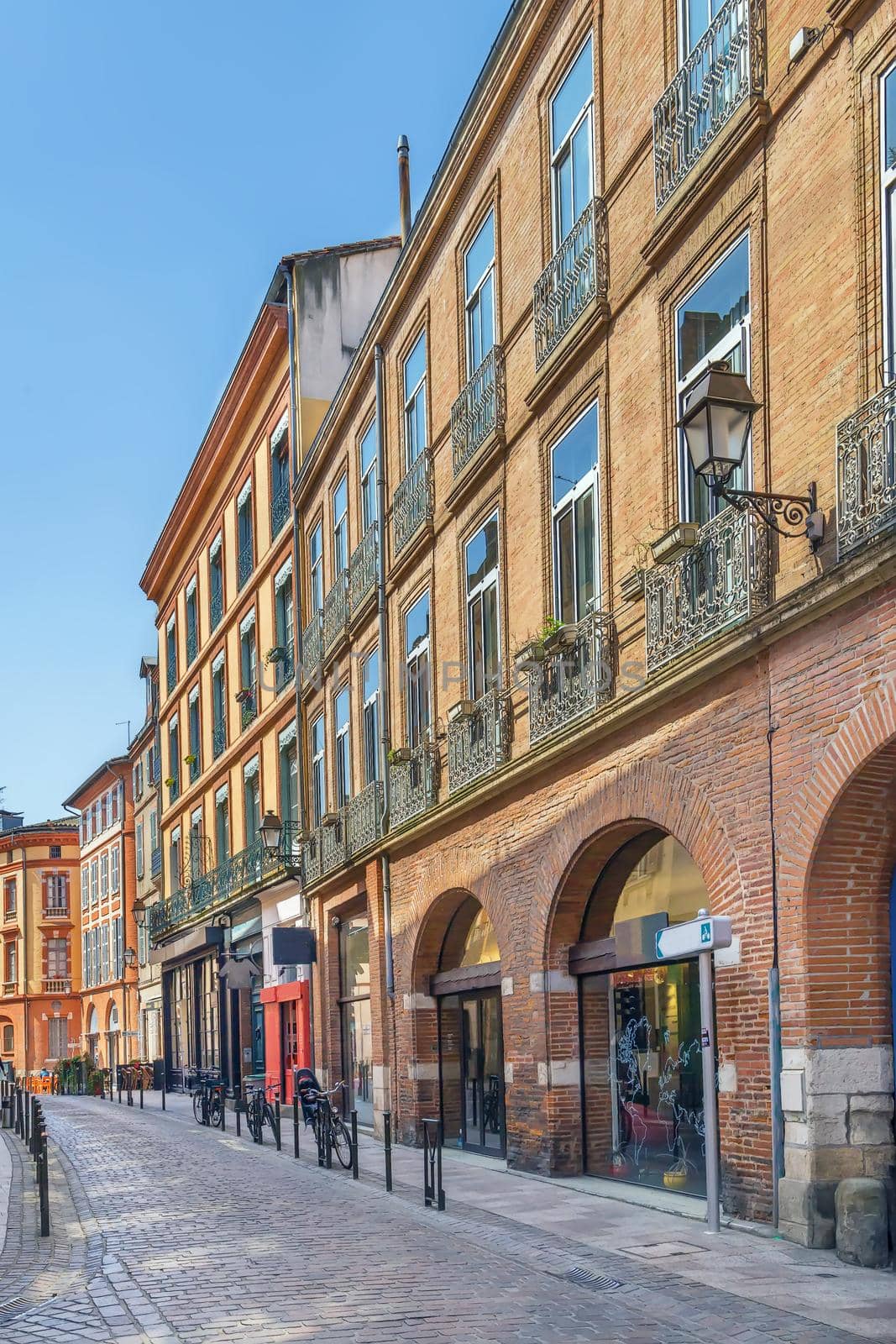 Street in Toulouse historical center, France