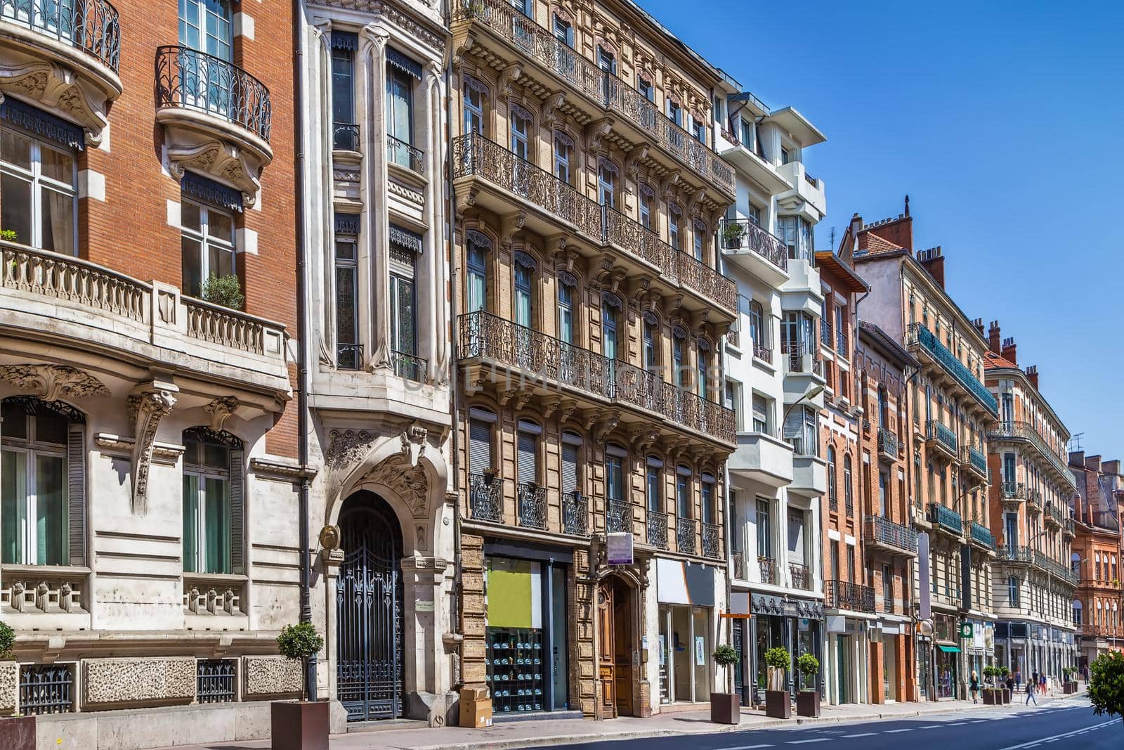 Street in Toulouse historical center, France