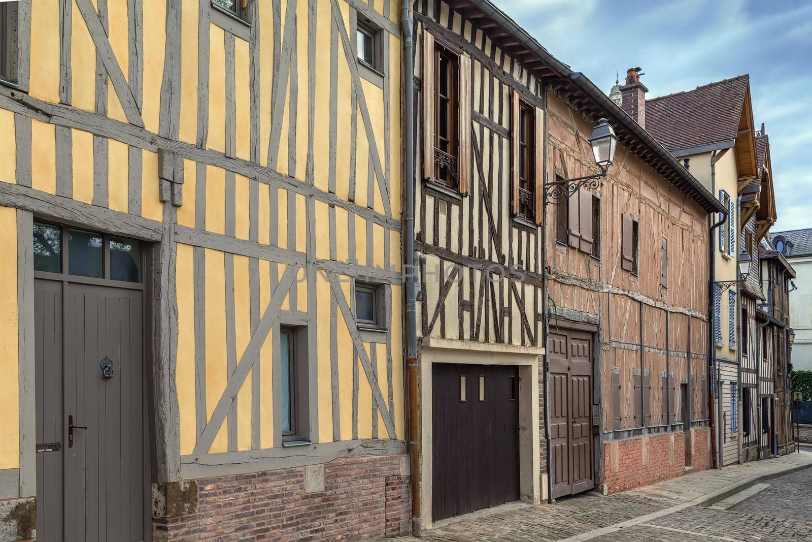 Street in Troyes, France by borisb17