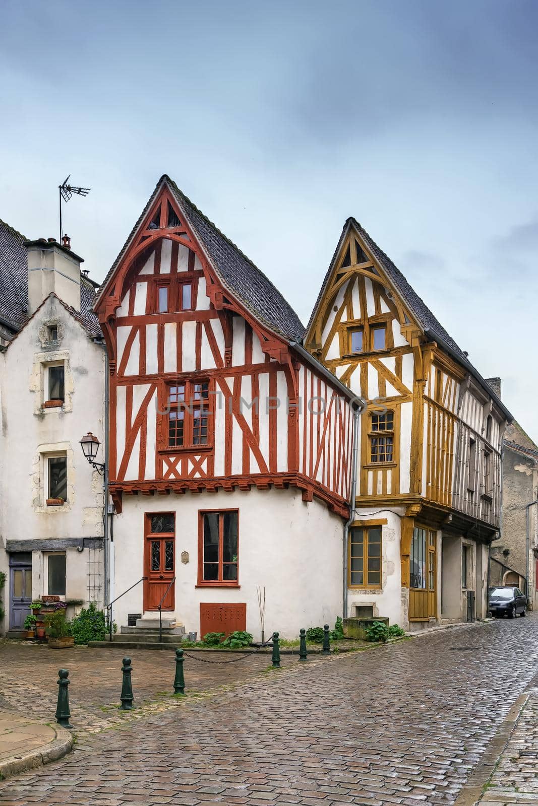 Street in Noyers, Yonne, France by borisb17